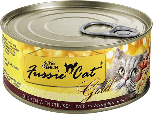 Fussie Cat Gold Chicken Liverpumpkin Soup 2.82oz/24 Superprem