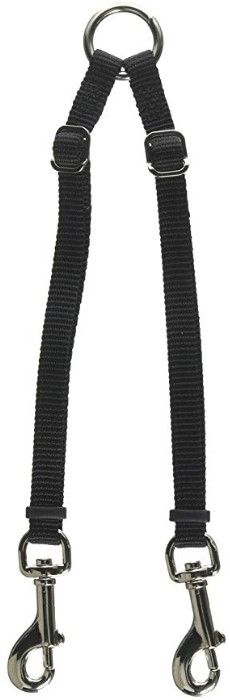 Coastal Pet Two Dog Adjustable Nylon Coupler Black