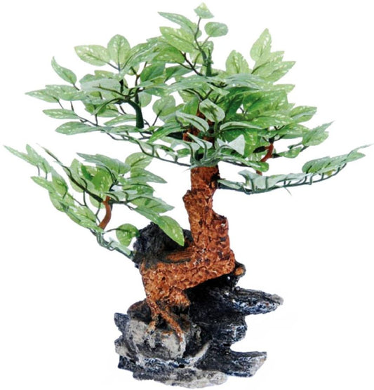 Penn Plax Bonsai Tree on Rock Aquarium Ornament