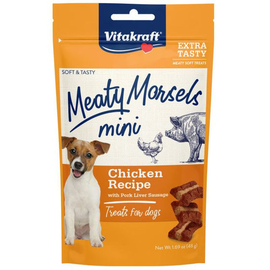 Vitakraft Meaty Morsels Mini Chicken Recipe with Pork Sausage Dog Treat