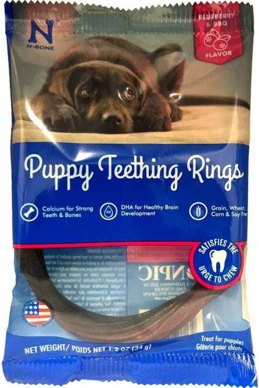 N-Bone Puppy Teething Ring Blueberry Flavor 