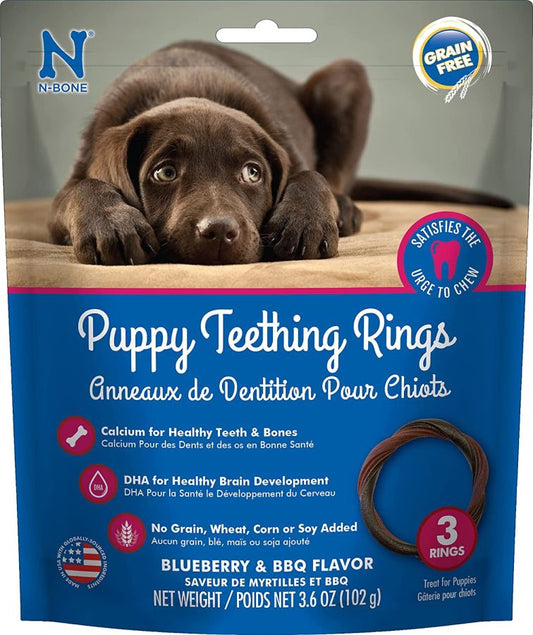 N-Bone Puppy Teething Ring Blueberry Flavor 