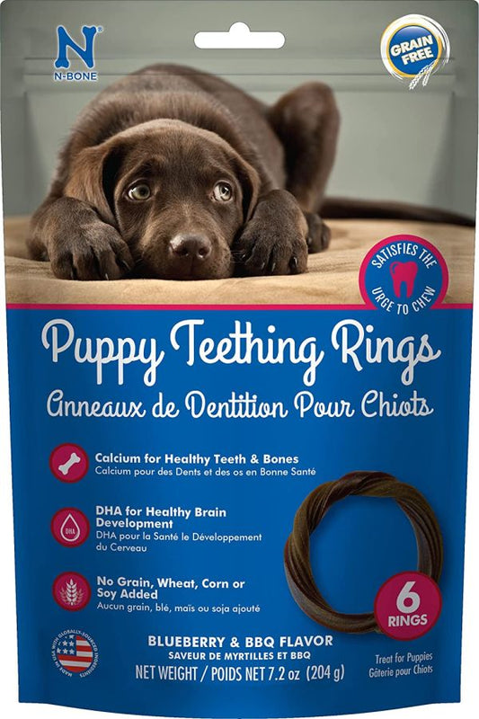 N-Bone Puppy Teething Rings Blueberry Flavor 