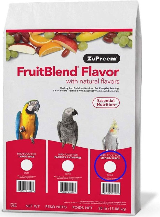 ZuPreem FruitBlend Flavor Bird Food for Medium Birds