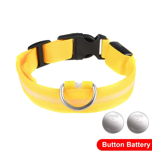 USB Charging Led Dog Collar Flashing Glowing Light Dog Collars Nylon Adjustable Small Pet Luminous Safety Collar For Dogs Cats - Super-Petmart