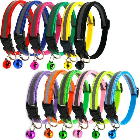 Reflective Nylon Dog Collar Night Safety Flashing Light Up Adjustable Dog Leash Pet Collar for Cats And Small Dogs Pet Supplies - Super-Petmart