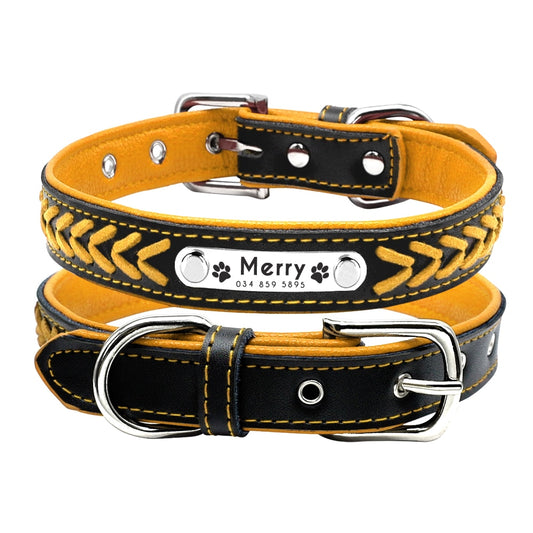 Personalized Dog Collar Customized Dog Collars Padded Pet Collar Name ID Collars for Small Medium Large Dogs Cats - Super-Petmart