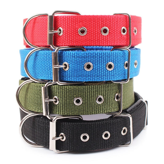 Solid Dog Collars  Nylon Dog Collar For Small Medium Large Dogs Teddy Keji Pitbull Bulldog Beagle - Super-Petmart