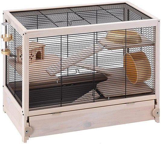 Hamster habitat cage hamster villa sturdy wooden structure black(US - Super-Petmart