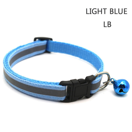 Reflective Nylon Dog Collar Night Safety Flashing Light Up Adjustable Dog Leash Pet Collar for Cats And Small Dogs Pet Supplies - Super-Petmart