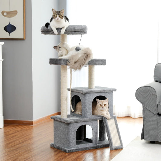 Cat Tree Entertainment Tower with Stairs - Super-Petmart