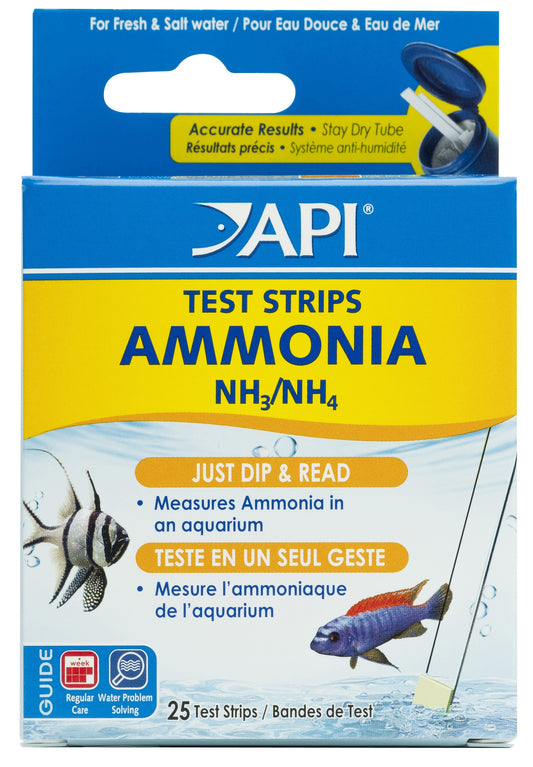 75 count (3 x 25 ct) API Ammonia Test Strips NH3 / NH4 for Freshwater and Saltwater Aquariums