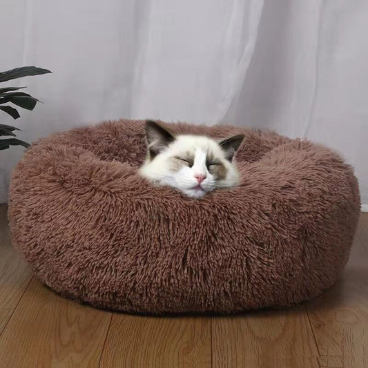 2021 Pet Litter Cat Litter Cushion Plush round Winter Warm Dog Sofa Pet Bed Cat Cushion Large and Small Dog Warm Pet Supplies