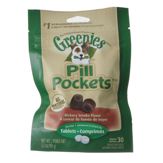 19.2 oz (6 x 3.2 oz) Greenies Pill Pockets for Tablets Hickory Smoke Flavor