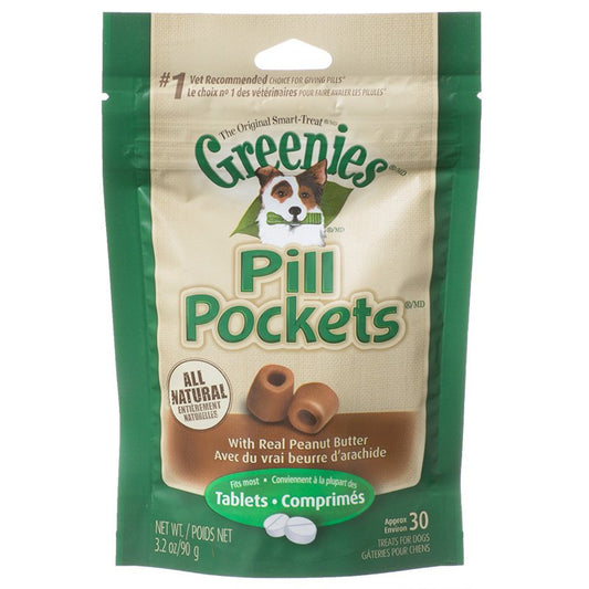 19.2 oz (6 x 3.2 oz) Greenies Pill Pockets Peanut Butter Flavor Tablets
