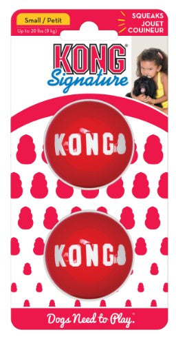 6 count (3 x 2 ct) KONG Signature Ball Dog Toy Small