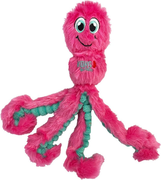 Large - 6 count KONG Wubba Octopus Squeaky Dog Toy Assorted Colors