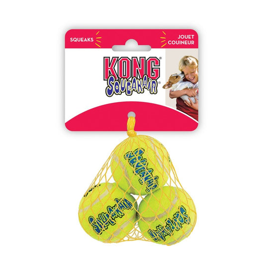 12 count (4 x 3 ct) KONG Air Dog Squeaker Tennis Balls X-Small Dog Toy