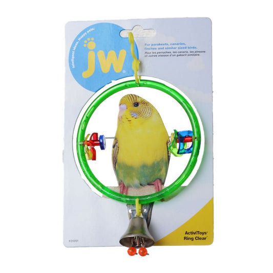 8 count JW Pet ActiviToys Ring Clear with Bell for Parakeets, Canaries, Finches and Similar Sized Birds