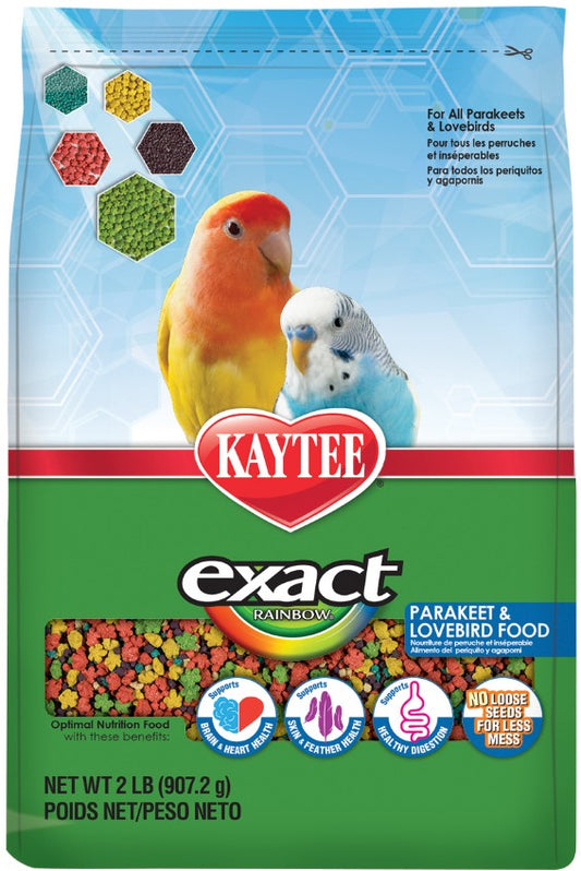 6 lb (3 x 2 lb) Kaytee Exact Rainbow Optimal Nutrition Diet Parakeet and Lovebird