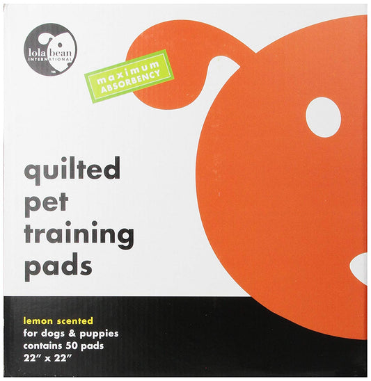 150 count (3 x 50 ct) Lola Bean Quilted Pet Training Pads Lemon Scent Large