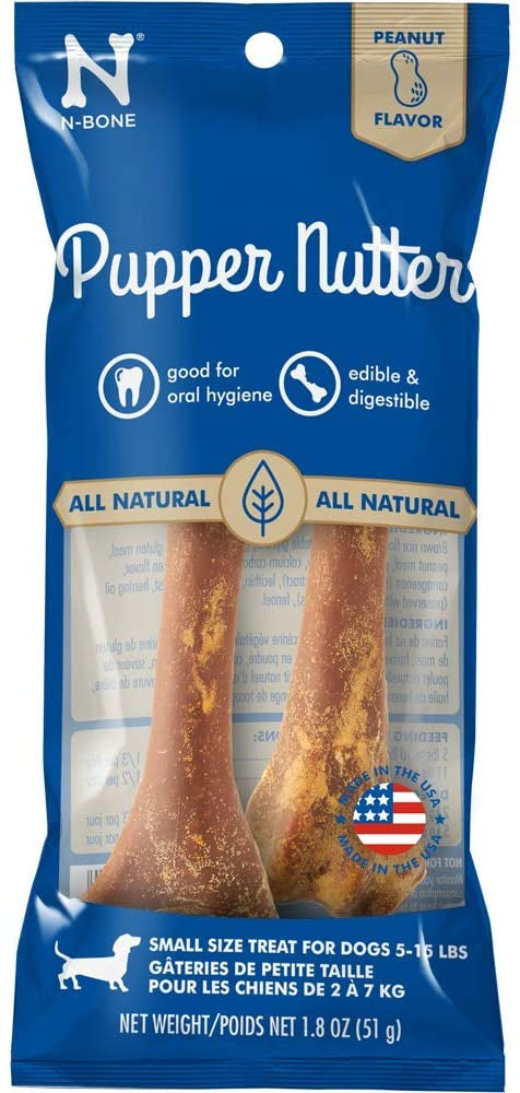 24 count (12 x 2 ct) N-Bone Pupper Nutter Chew Peanut Butter Small