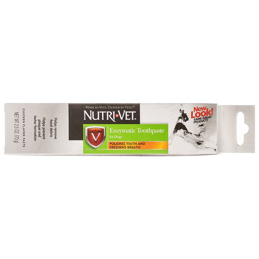 30 oz (12 x 2.5 oz) Nutri-Vet Enzymatic Toothpaste for Dogs Polishes Teeth and Freshens Breath Chicken Flavor