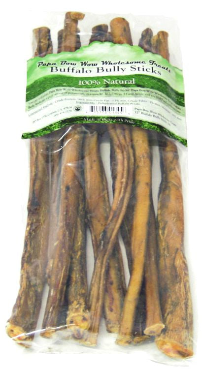 2 lb (2 x 1 lb) Papa Bow Wow Buffalo Bully Sticks Large