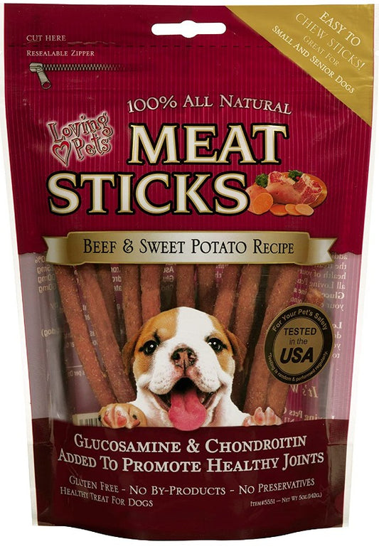 90 oz (18 x 5 oz) Loving Pets Meat Sticks Beef and Sweet Potato