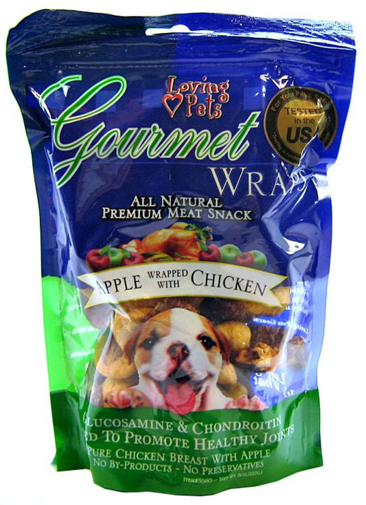 48 oz (8 x 6 oz) Loving Pets Gourmet Wraps Apple and Chicken