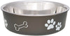 Medium - 6 count Loving Pets Bella Bowl with Rubber Base Steel and Espresso