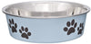 6 count (6 x 1 ct) Loving Pets Light Blue Stainless Steel Dish With Rubber Base