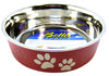 Medium - 15 count Loving Pets Merlot Stainless Steel Dish With Rubber Base