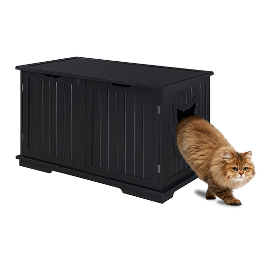 X-Large Cat Washroom Bench Litter Box Enclosure Furniture Box House - Super-Petmart