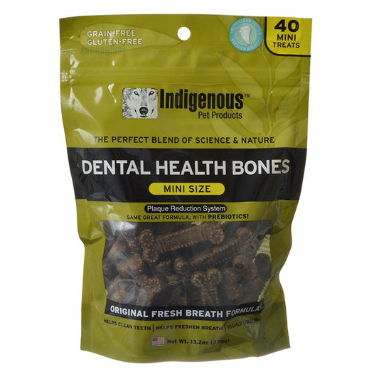 120 count (3 x 40 ct) Indigenous Dental Health Mini Bones Fresh Breath Formula