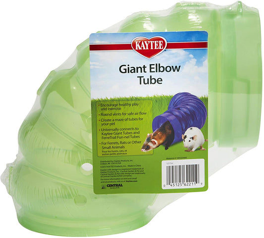 6 count Kaytee Giant Elbow Tube Connects to Giant Tubes and FerreTrail Fun-nel Tubes for Small Pets