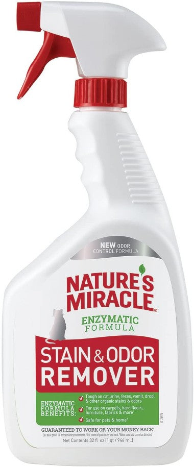 160 oz (5 x 32 oz) Natures Miracle Just For Cats Stain and Odor Remover