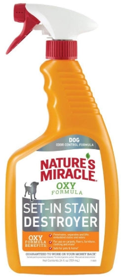 72 oz (3 x 24 oz) Natures Miracle Oxy Formula Set-In Stain Destroyer Dog Odor Control Formula