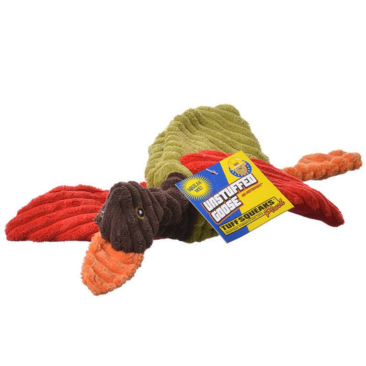 4 count Petsport Tuffsqueaks Plush Unstuffed Goose Dog Toy