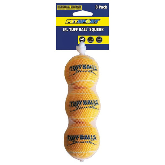 9 count (3 x 3 ct) Petsport Jr. Tuff Balls Squeak