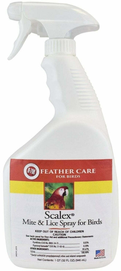 64 oz (2 x 32 oz) Miracle Care Pet Scalex Mite and Lice Spray for Birds