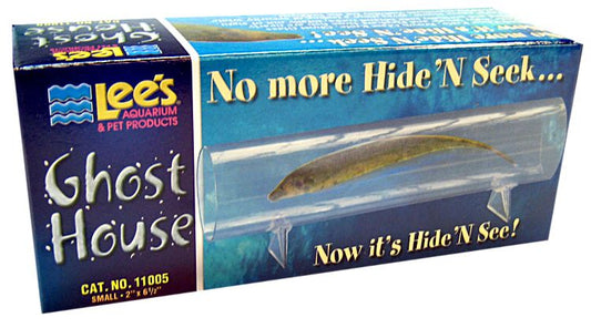 Small - 4 count Lees Ghost House Clear for Aquarium Fish to Hide