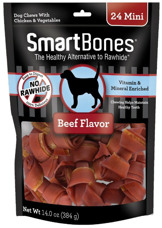 72 count (3 x 24 ct) SmartBones Rawhide Free Beef Bones Mini