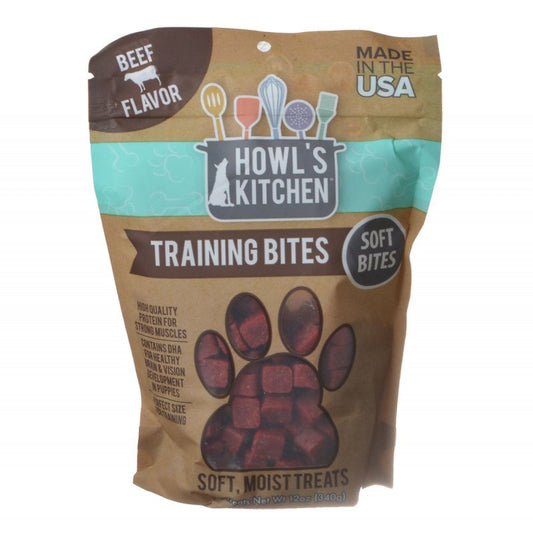 180 oz (15 x 12 oz) Howls Kitchen Training Bites Beef Flavor