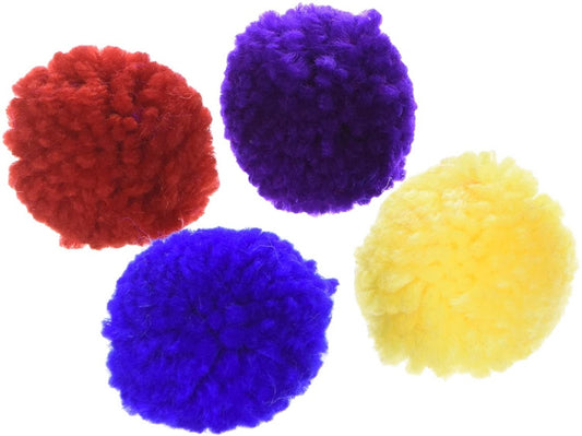 24 count (6 x 4 ct) Spot Wool Pom Poms with Catnip