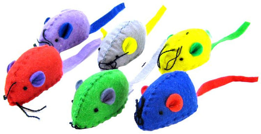 72 count (12 x 6 ct) Spot Felt Mice with Catnip Cat Toy