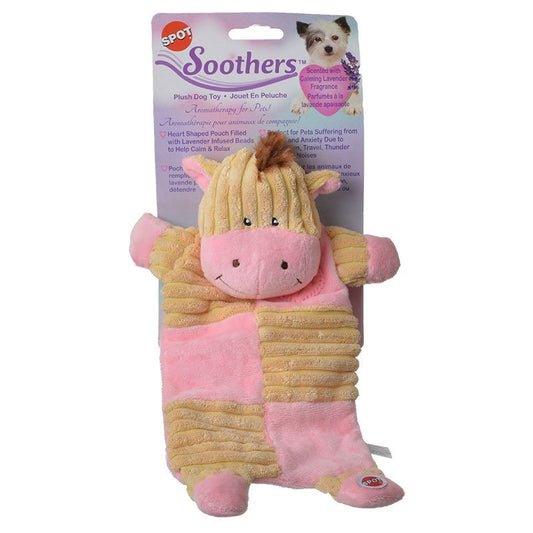 9 count Spot Soothers Crinkle Cow Plush Dog Toy