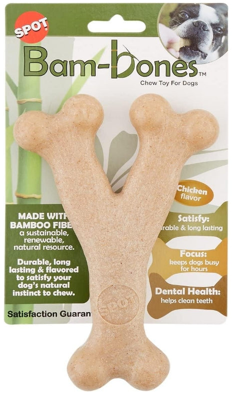 6 count Spot Bambone Wish Bone Chicken Dog Treat Large