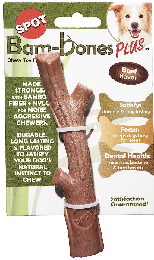 9 count Spot Bambone Plus Stick Beef Dog Chew Toy Medium