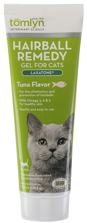 25.5 oz (6 x 4.25 oz) Tomlyn Hairball Remedy Gel For Cats Laxatone Tuna Flavor